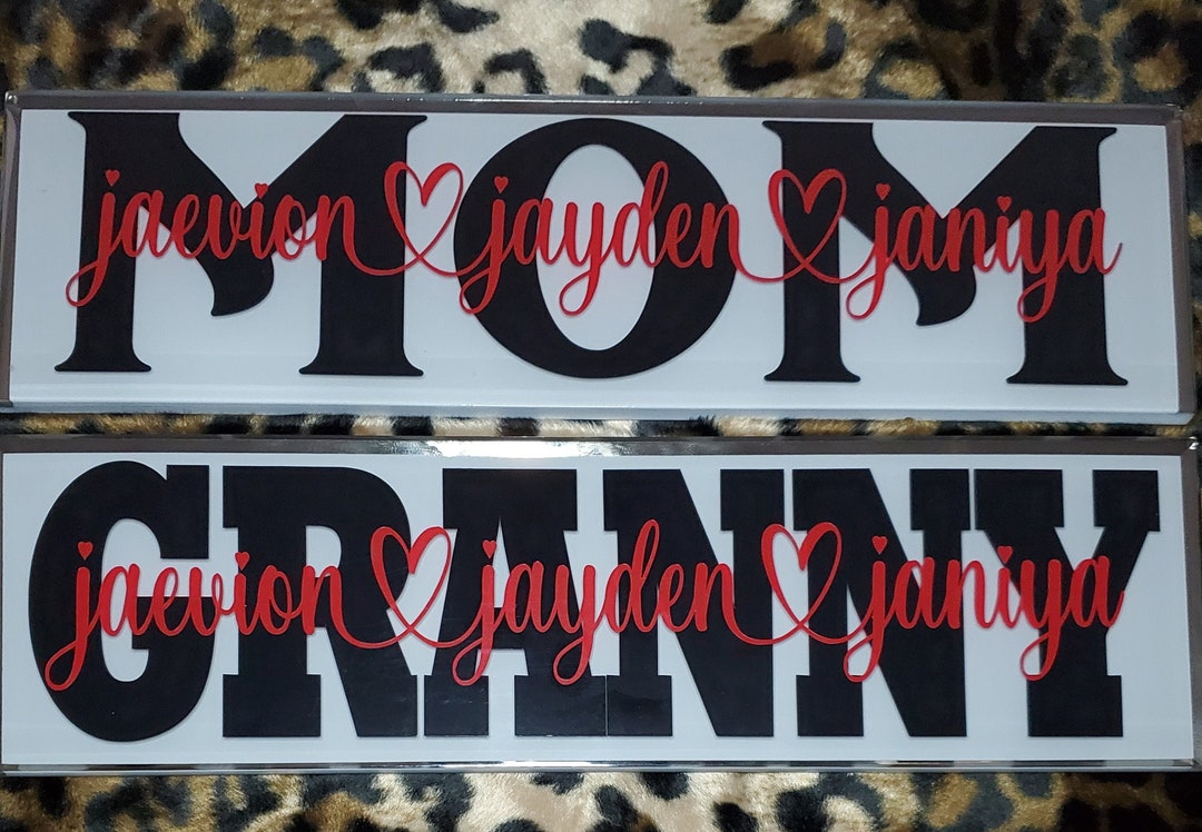 Personalized Glass Tile Name Plaque 12x4 Mom Plaque Etsy
