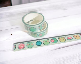 Frogs and Lillies WASHI TAPE - Paper Tape for Decorating Journals Planners