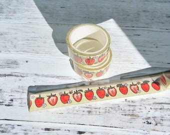 Strawberry and Bees WASHI TAPE - Paper Tape for Decorating Journals Planners