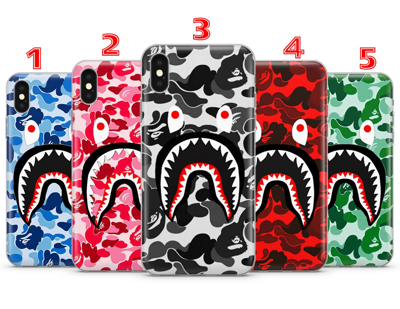 Bape Shark Camo Phone case cover for iPhone 12 11 X XS XR Etsy