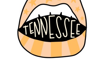 Tennessee lip sticker laptop