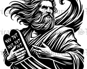Moses SVG, JPG, PNG, dxf, pdf, eps Graphic - Ideal for Cricut, Stickers & Vinyl Decals