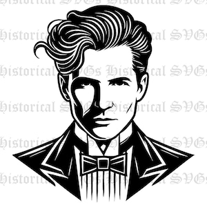 Harry Houdini SVG, JPG, PNG, dxf, pdf, eps Grafik - Ideal für Cricut, Aufkleber & Vinylabziehbilder
