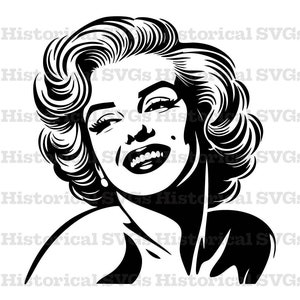 Marilyn Monroe SVG, JPG, PNG, dxf, pdf, eps, image vectorielle - idéal pour la Cricut, les autocollants et les décalcomanies en vinyle