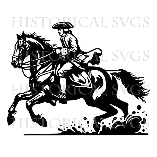 Paul Revere SVG, JPG, PNG, dxf, pdf, eps Graphic - Ideal for Cricut, Stickers & Vinyl Decals