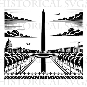 Gráfico Washington Monument SVG, JPG, PNG, dxf, pdf, eps - Ideal para Cricut, adesivos e decalques de vinil - National Mall
