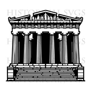 Parthénon grec SVG, JPG, PNG, dxf, pdf, graphisme eps - idéal pour la Cricut, les autocollants et les décalcomanies en vinyle
