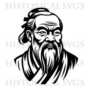 Confucius SVG, JPG, PNG, dxf, pdf, eps Graphic - Ideal for Cricut, Stickers & Vinyl Decals