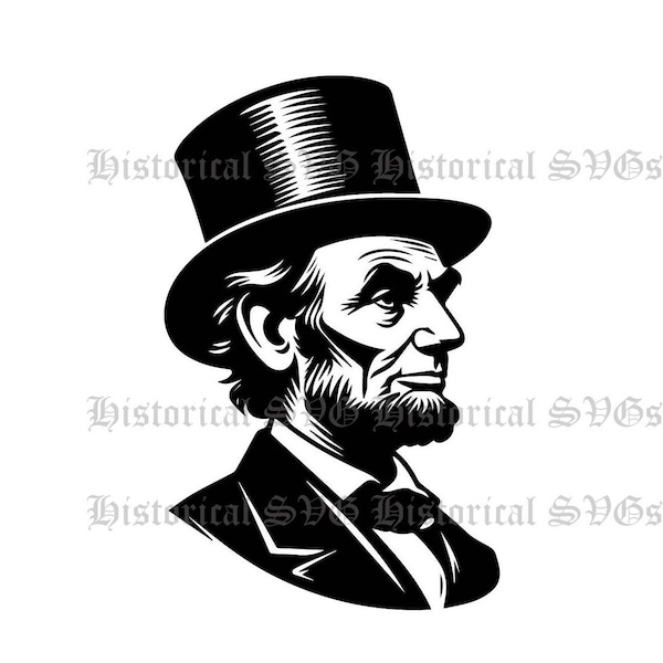 Abraham Lincoln SVG, JPG, PNG, dxf, pdf, eps Graphic - Ideal for Cricut, Stickers & Vinyl Decals