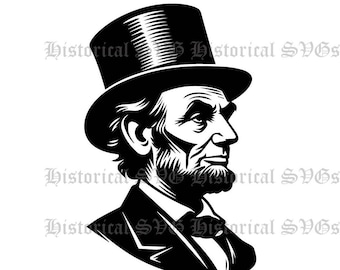 Abraham Lincoln SVG, JPG, PNG, dxf, pdf, eps Graphic - Ideal for Cricut, Stickers & Vinyl Decals