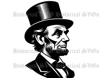 Abraham Lincoln SVG, JPG, PNG, dxf, pdf, eps Graphic - Ideal for Cricut, Stickers & Vinyl Decals