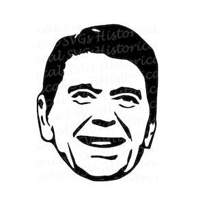 Ronald Reagan SVG DXF png pdf jpg eps vectorbestanden | republikeinse svg | Svg-silhouet | cricut | clipart | cameo, knippen, svg | historische svg