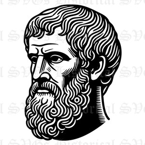 Aristotle SVG, JPG, PNG, dxf, pdf, eps Graphic - Ideal for Cricut, Stickers & Vinyl Decals