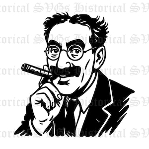 Groucho Marx SVG, JPG, PNG, dxf, pdf, eps, vector Graphic - Ideal for Cricut, Stickers & Vinyl Decals