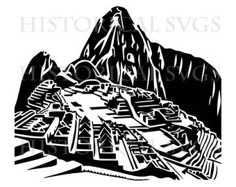 Machu Picchu SVG, JPG, PNG, dxf, pdf, eps-afbeelding - ideaal voor Cricut, stickers en vinylstickers