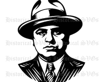 Al Capone SVG, JPG, PNG, dxf, pdf, eps Graphic - Ideal for Cricut, Stickers & Vinyl Decals