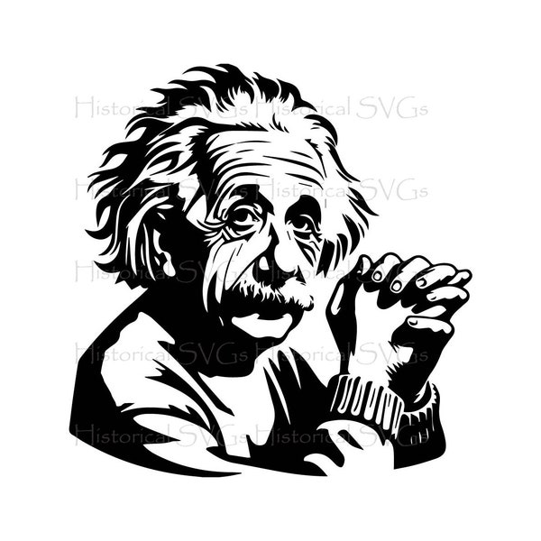 Albert Einstein SVG, JPG, PNG, dxf, pdf, eps Graphic - Ideal for Cricut, Stickers & Vinyl Decals