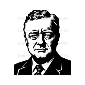 Franklin D. Roosevelt SVG, JPG, Png, dxf, pdf, eps Grafik - Ideal für Cricut, Stickers & Vinyl Decals - FDR svg