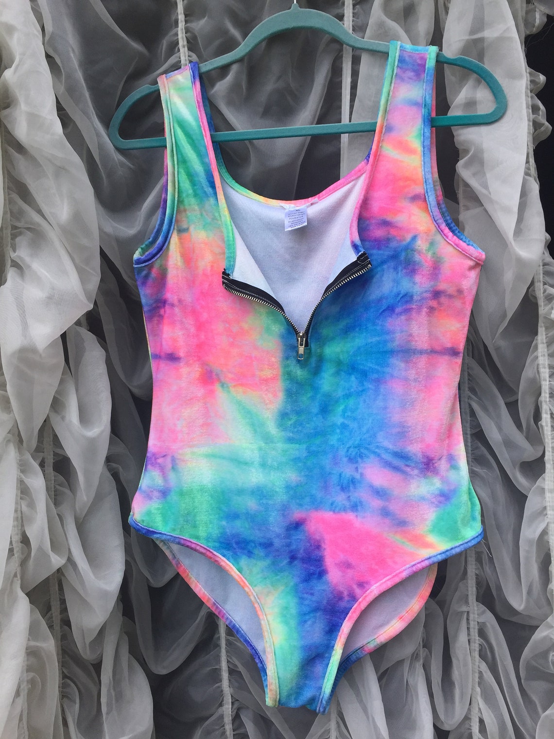 IHeartRaves Velour Rainbow Body Suit Etsy