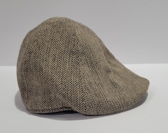 Newsies Cap 0-6 months brown herringbone tweed news boy cap unisex hat for babies