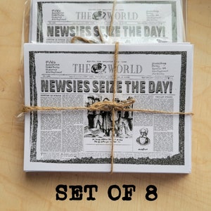 Newsies Note Cards Party Invitation Kit Handmade Fold-Over Thank You Cards Envelopes Stationery Set of 8