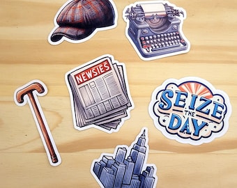Newsies Sticker Pack Broadway Musical Theatre Gift Jack Kelly Stationery Stickers Seize the Day Crutchy