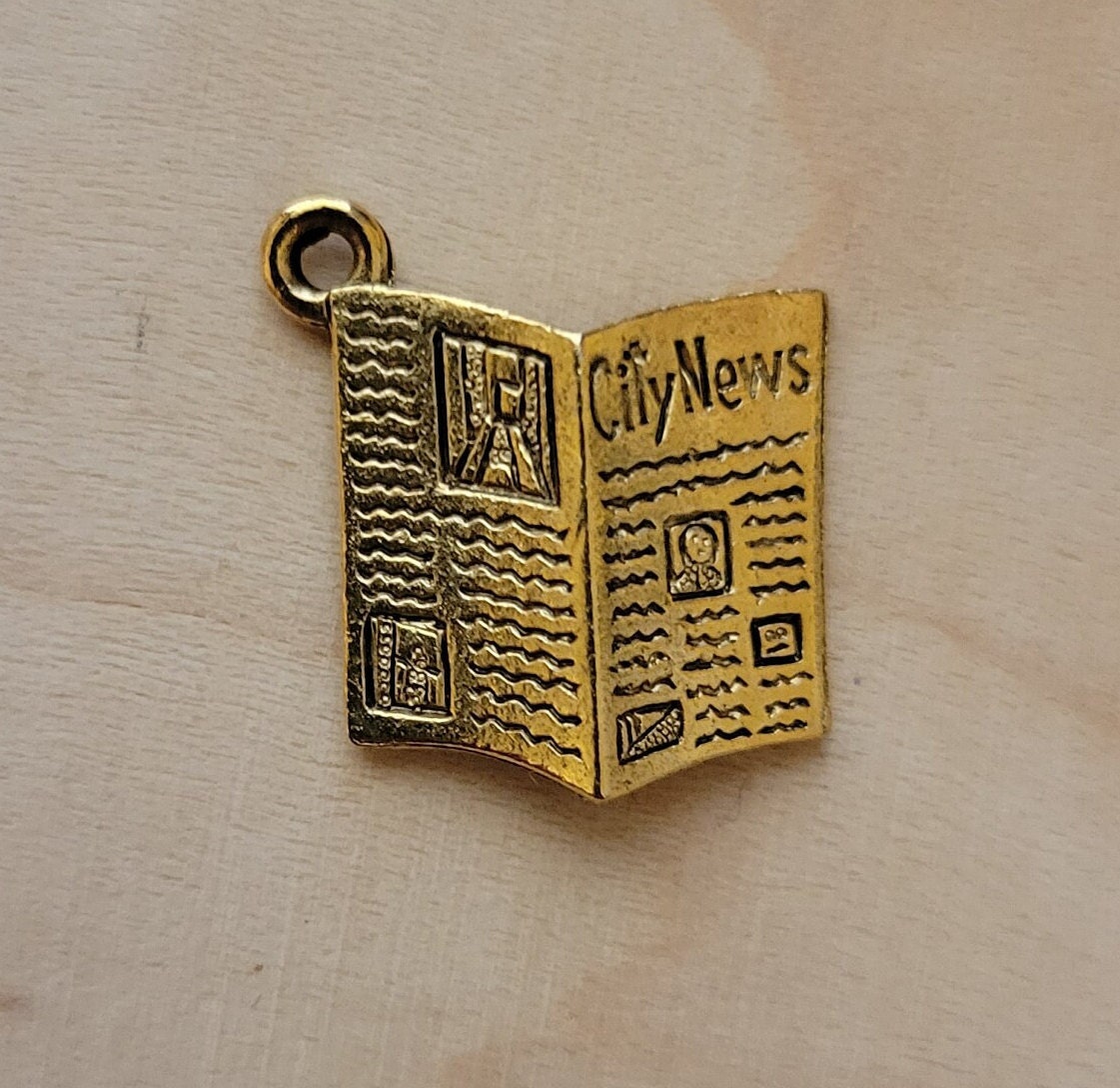 Vintageinspired Newspaper Charms for Jewelry Making City News Charm