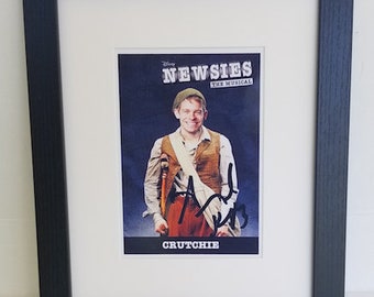 Newsies Broadway Framed Autographed Andrew Keenan-Bolger  "Crutchie" Autographed Trading Card High Quality Re-Print/Copy