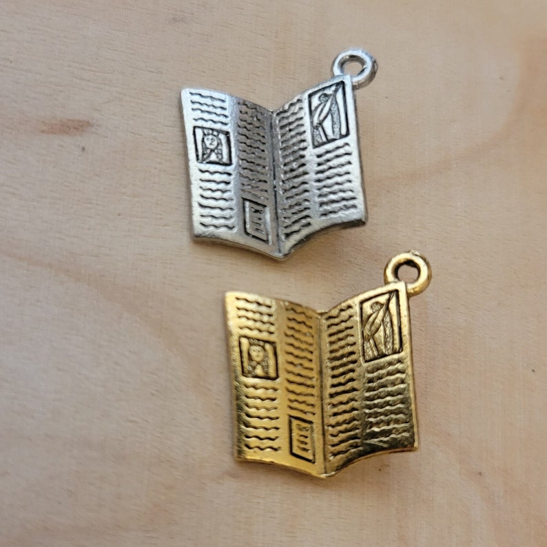 Vintageinspired Newspaper Charms for Jewelry Making City News Charm