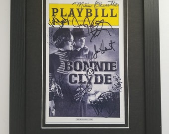 Framed Bonnie and Clyde Reprint: Autograph Copies Broadway Cast