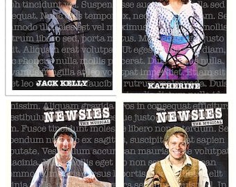 Framed Newsies Broadway Cast Autographed Trading Card Reprint