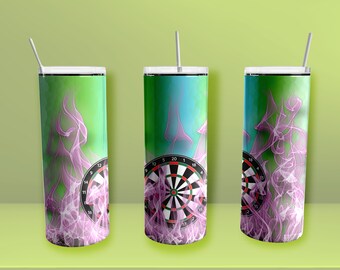 Mauve Green Aqua Darts- no words 20 Skinny Tumbler Template - Digital file only