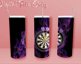 Purple Darts Quote 20 Skinny Tumbler Template - Digital file only