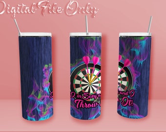 Purple Darts Iridescent Smoke - quote 20 Skinny Tumbler Template - Digital file only