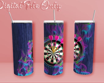 Purple Darts Iridescent Smoke - no words 20 Skinny Tumbler Template - Digital file only