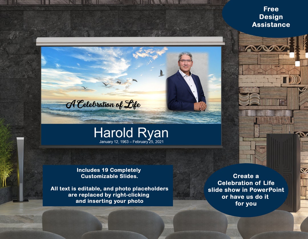 Celebration of Life Funeral Powerpoint Template Etsy Canada