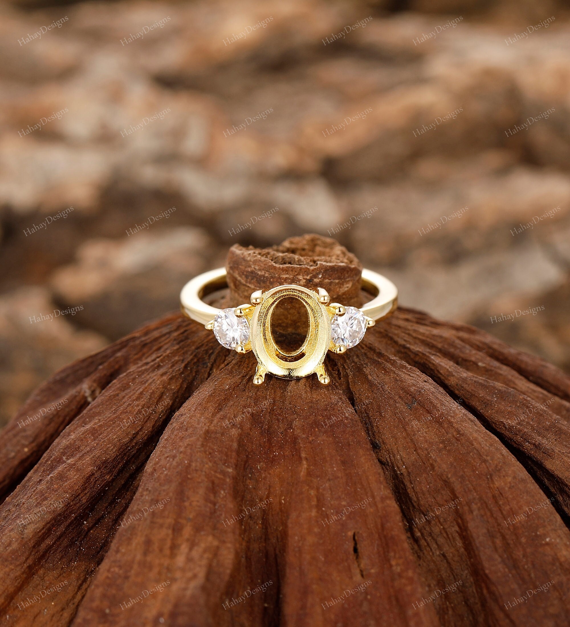 Oval Stone Setting Etsy Canada