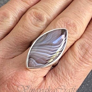 Botswana Agate Ring* 925 Sterling Silver Ring* Agate Gemstone* Handcrafted Sterling Silver Ring* Statement Ring* Perfect Gift For Her