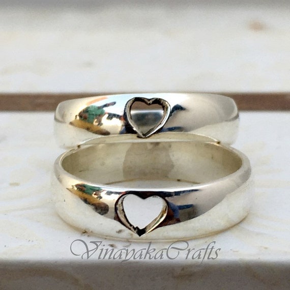 Heart Couple Rings - S925 Silver - Adjustable Opening Design - ApolloBox