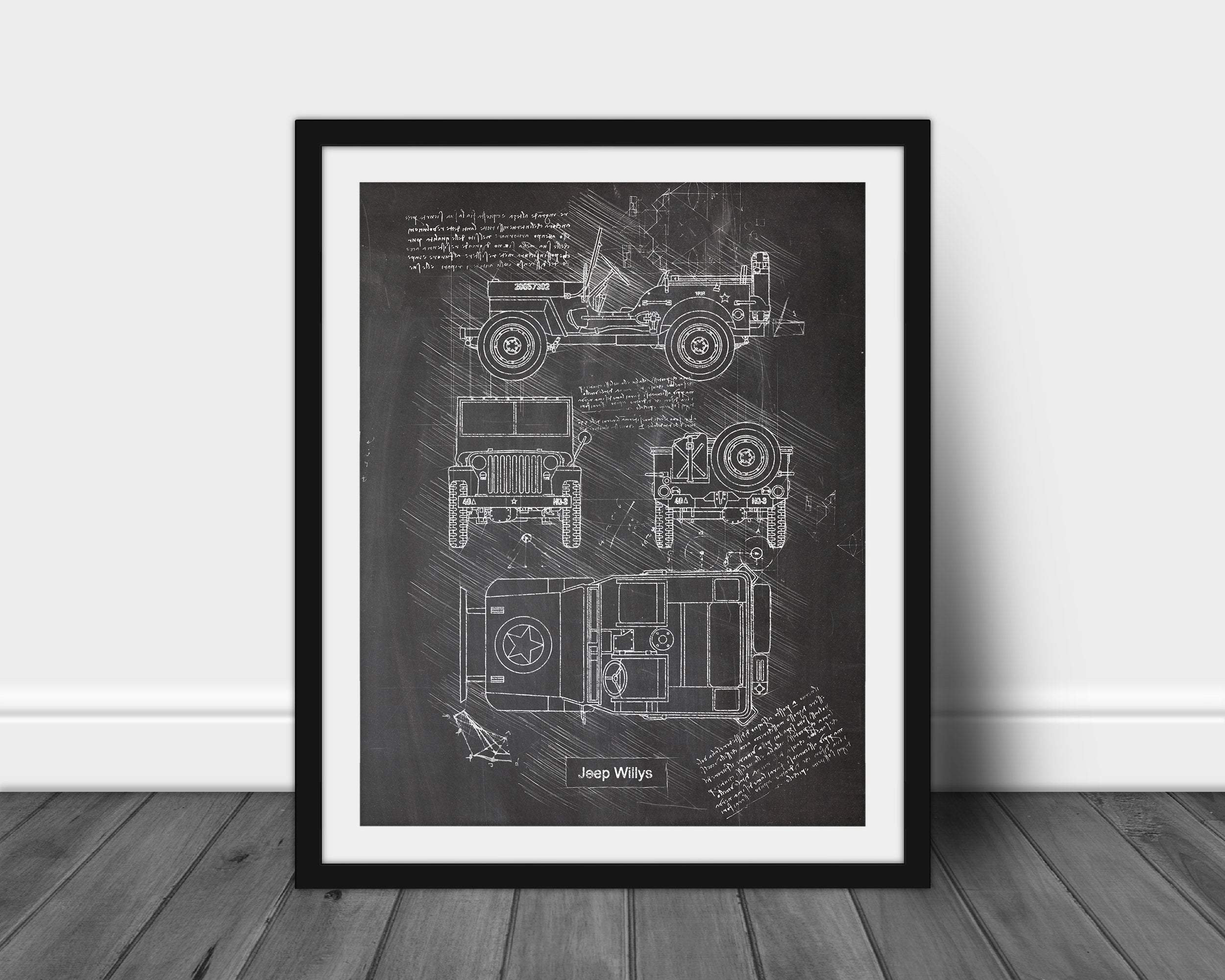 Willys Jeep Patent Art Prints set of 12 prints Black & White Automotive Wall Art Willys Jeep Patent Art Prints set of 12 prints Black & White Automotive Wall Art