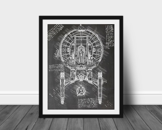 Da Vinci Style Sketch Printable Wall Art **Instant Download** USS Starship Enterprise