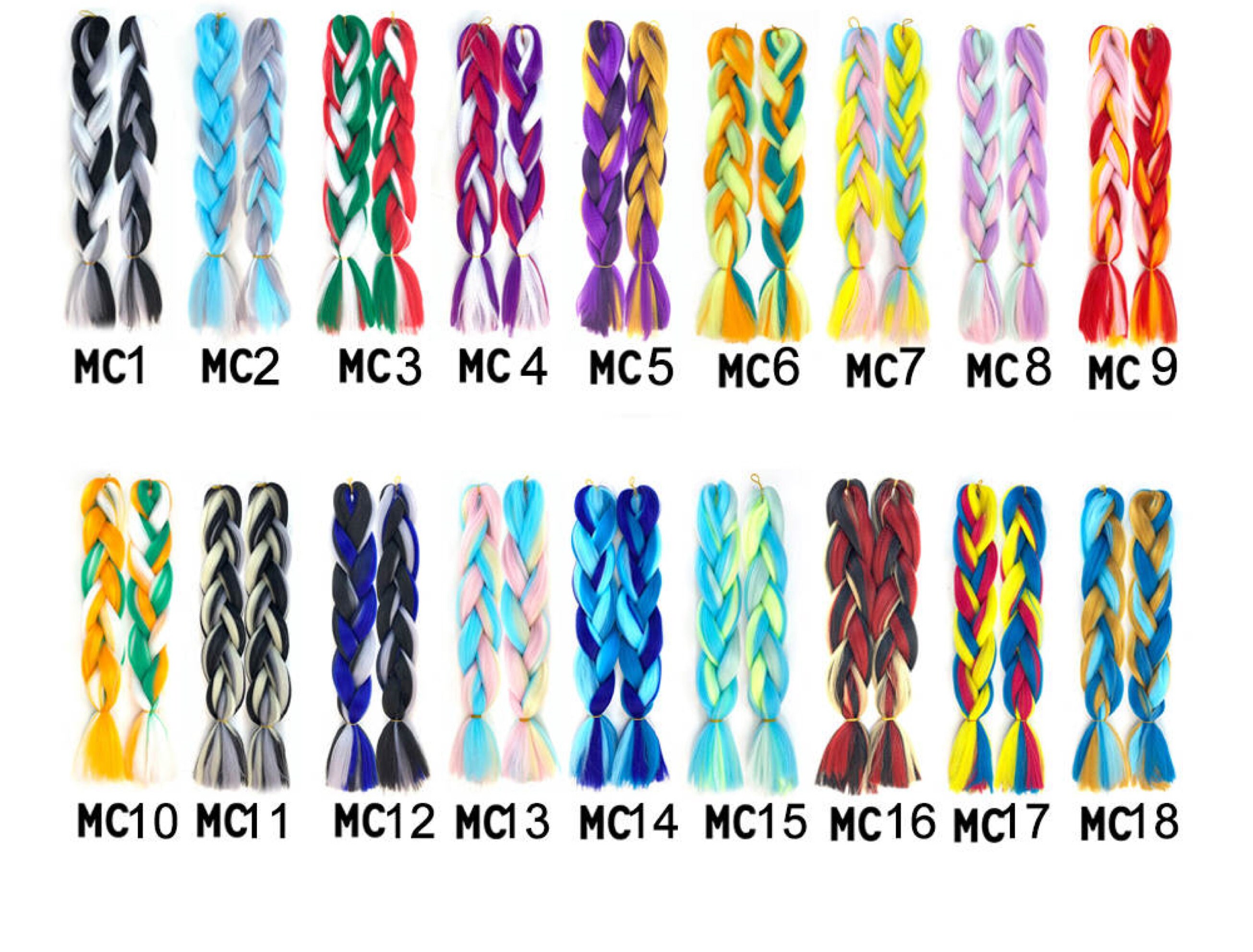 MIX COLORS JUMBO Braid Extension Hair / Jumbo Braid Kanekalon Braiding