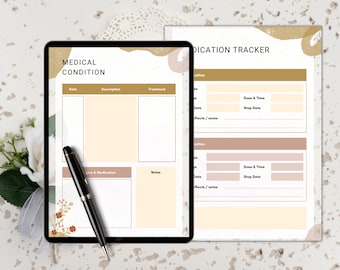 Medical Planner Template: Healthcare & Medication Tracker (Digital Download)