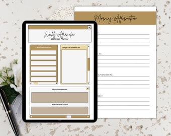 Digital Affirmation Planner: Daily Gratitude Journal (A4, Letter Size) (Digital Download)