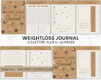 Gewichtsverlust Tracker, Gewichtsverlust Journal, Fitness Planer Printable, Gewichtsverlust Diagramm, verlorene Pfunde Tracker, Körpermaße, Mahlzeitenplaner