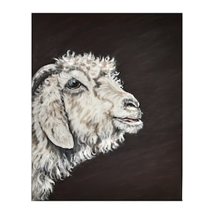 Sheep Original Oil Painting Farmhouse Art Lamb Artwork 20 by 16 Farm Animal Painting Sheep Lover Gift Canvas Wall Art by ZannaJuhnoArt.