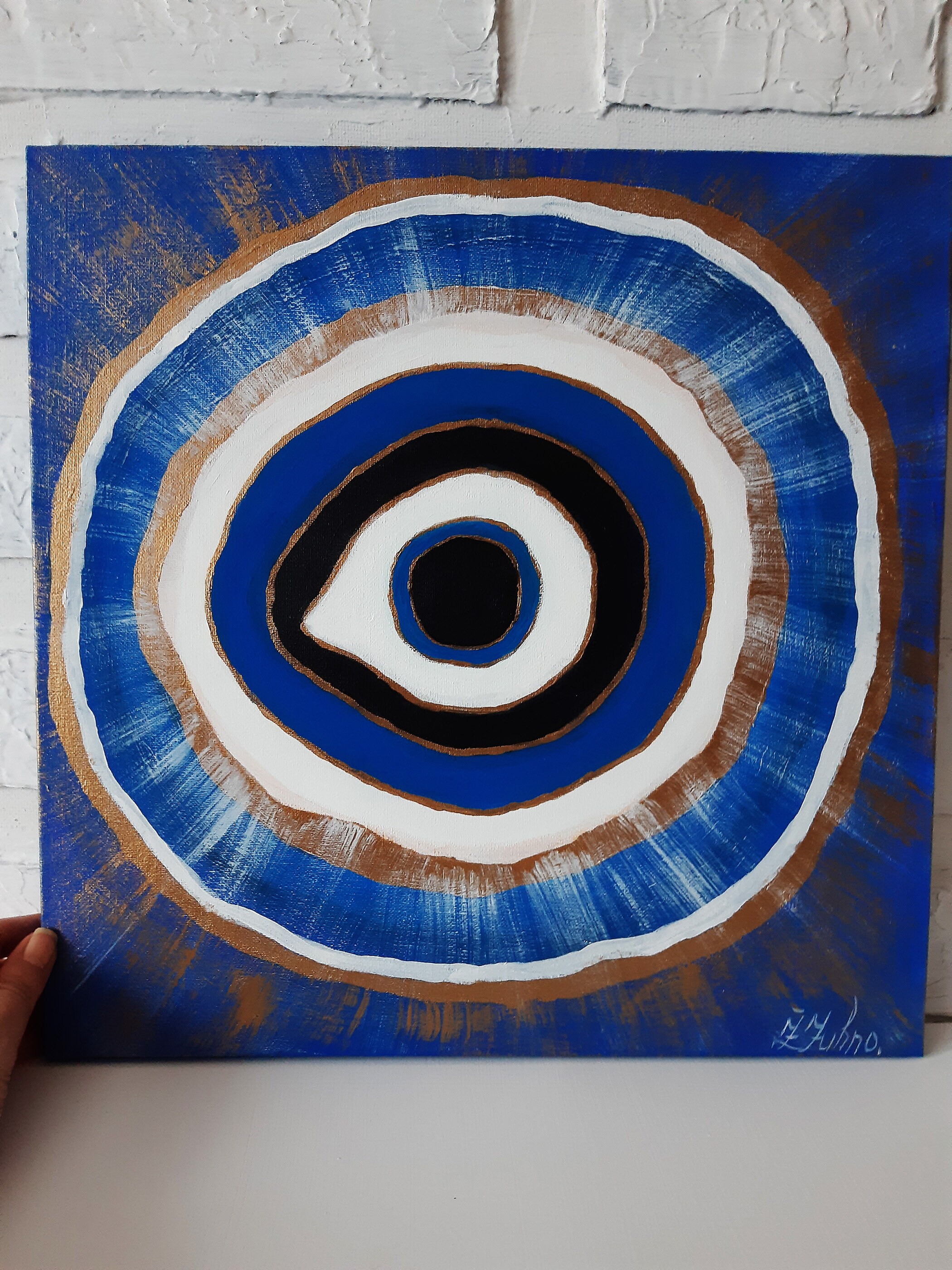 Evil Eye Painting Blue Eye Original Art 16 by 16 Turkish Wall Decor Blue Eye  Protection Artwork Greek Canvas Wall Art by Zannajuhnoart. - Etsy