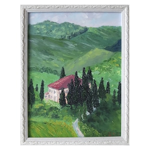 Tuscany Lover&#39;s Gift Original Italy Painting, Framed 10x8 Artwork, Handmade Wall Decor by ZannaJuhnoArt