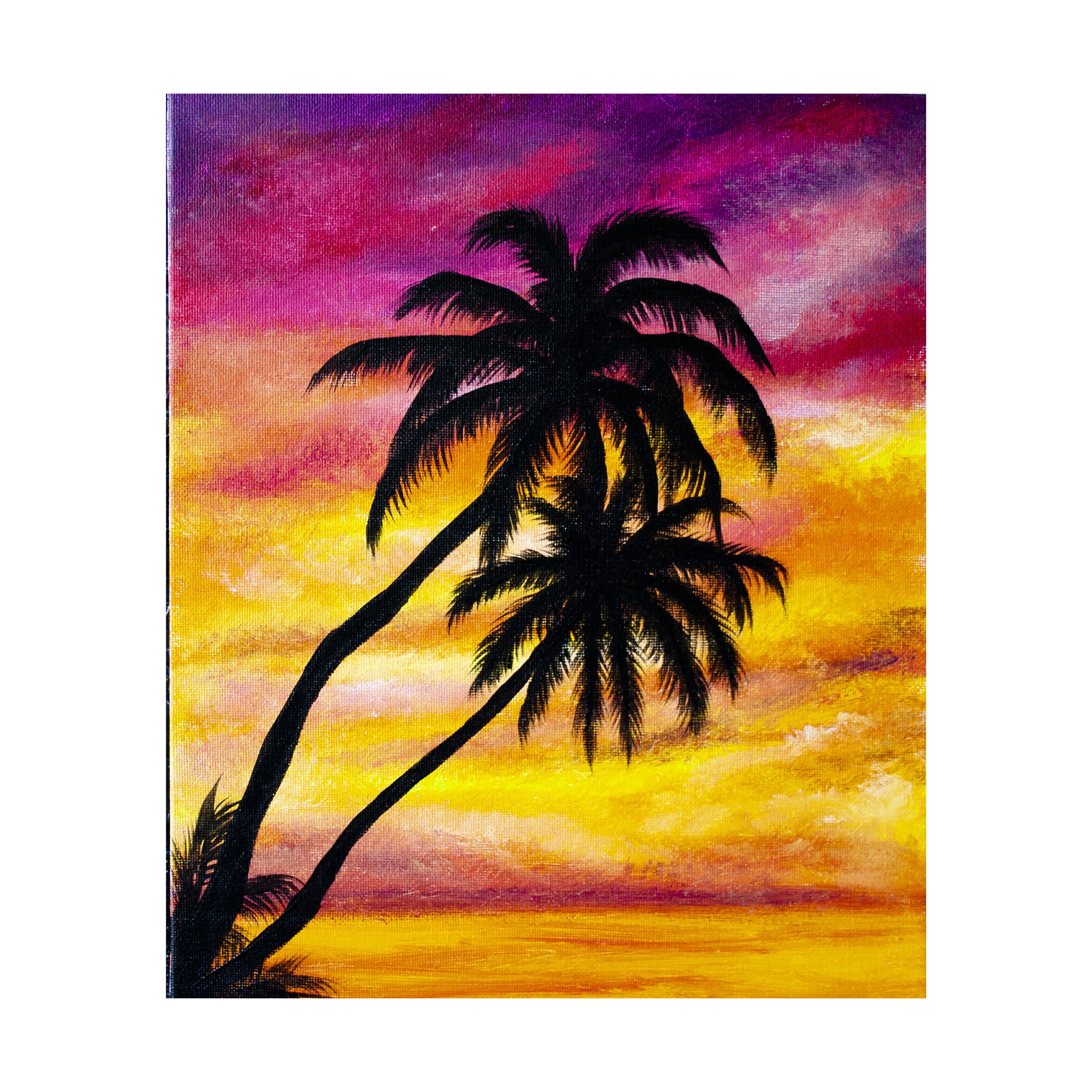 Palm Trees Painting Sunset