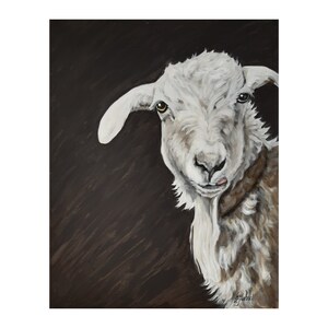 Sheep Original Oil Painting Farmhouse Art Lamb Artwork 20 by 16 Farm Animal Painting Sheep Lover Gift Canvas Wall Art by ZannaJuhnoArt.